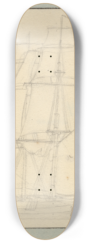 Christoffer Wilhelm Eckersberg - En brig med lsejl 8.25 inch art skate deck