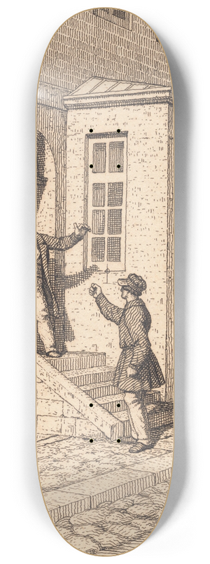 Christoffer Wilhelm Eckersberg - En gadescene Illustration til Linearperspectiven , Tavle VII 8.25 inch art skate deck