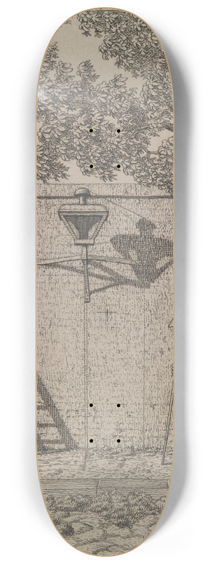 Christoffer Wilhelm Eckersberg - En havemur Illustration til Linearperspectiven , Tavle VI 8.25 inch art skate deck