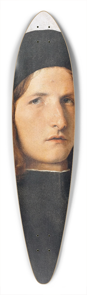 Lorenzo Lotto - Portrait of a Young Man with a Lamp 39.3 inch art pintail longboard deck