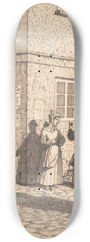 Christoffer Wilhelm Eckersberg - Et gadehjrne Illustration til Linearperspectiven , Tavle VII 8.25 inch art skate deck