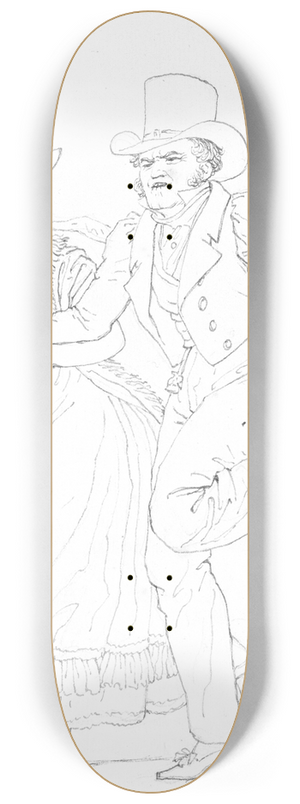 Christoffer Wilhelm Eckersberg - Et pyntet par p spadseretur 8.25 inch art skate deck