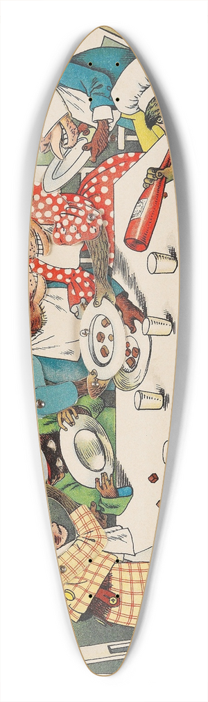 Lothar Meggendorfer - The monkey theatre 39.3 inch art pintail longboard deck