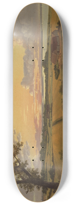 Christoffer Wilhelm Eckersberg - Landscape with a Stile. The Isle of Mn 8.25 inch art skate deck