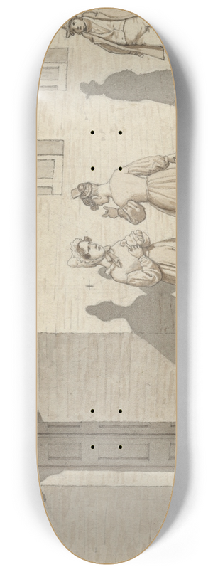 Christoffer Wilhelm Eckersberg - Linearperspectiven, anvendt paa Malerkunsten  Tavle VII,1  Et mde p et gadehjrne 8.25 inch art skate deck