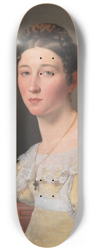 Christoffer Wilhelm Eckersberg - Portrait of Emilie Henriette Massmann, Betrothed of Frederik Wilhelm Caspar von Benzon 8.25 inch art skate deck