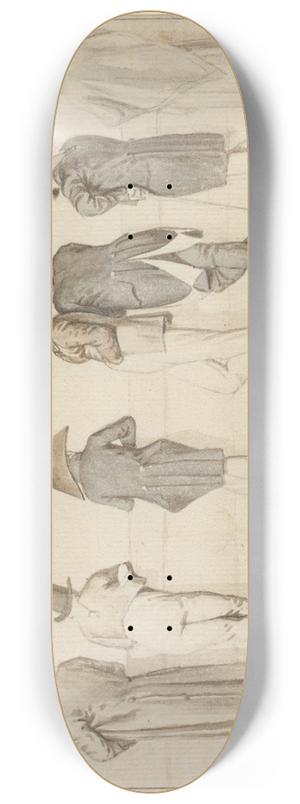 Christoffer Wilhelm Eckersberg - Rygvendte figurer ved en Seinekaj, Paris 8.25 inch art skate deck