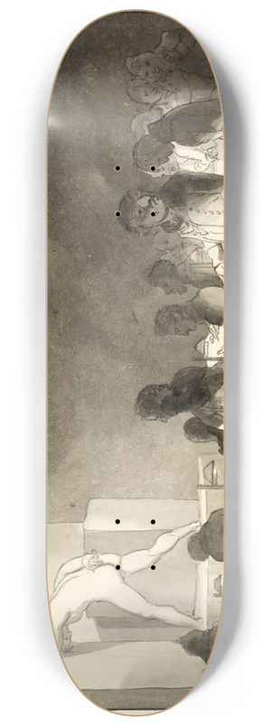 Christoffer Wilhelm Eckersberg - Satire over modelskolen p Kunstakademiet 8.25 inch art skate deck