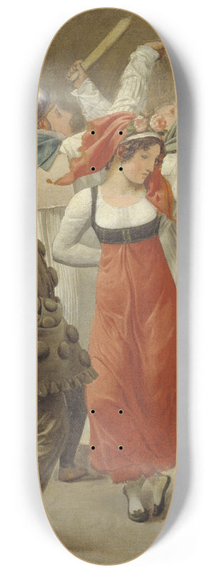 Christoffer Wilhelm Eckersberg - The Carnival in Rome. Fragment 8.25 inch art skate deck