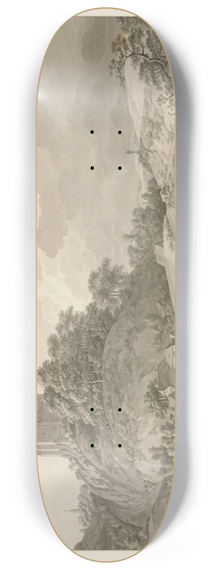 Adrian Zingg - View of Nossen Castle inSaxony 8.25 inch art skate deck