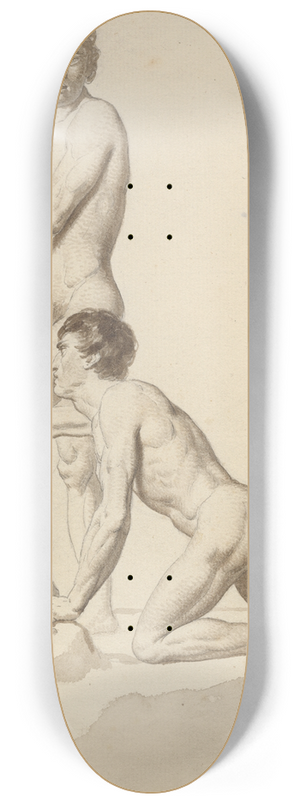 Christoffer Wilhelm Eckersberg - To israelitter p en klippeblok 8.25 inch art skate deck
