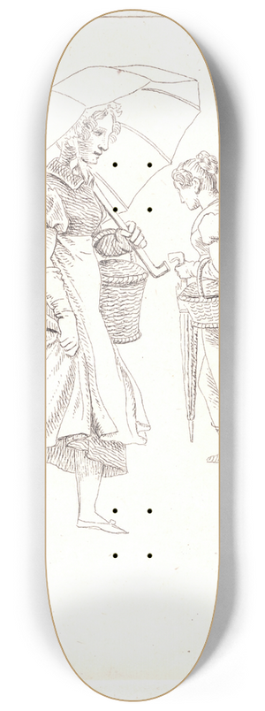 Christoffer Wilhelm Eckersberg - To tjenestepiger i regnvejr 8.25 inch art skate deck Christoffer Wilhelm Eckersberg - To tjenestepiger i regnvejr 8.25 inch art skate deck