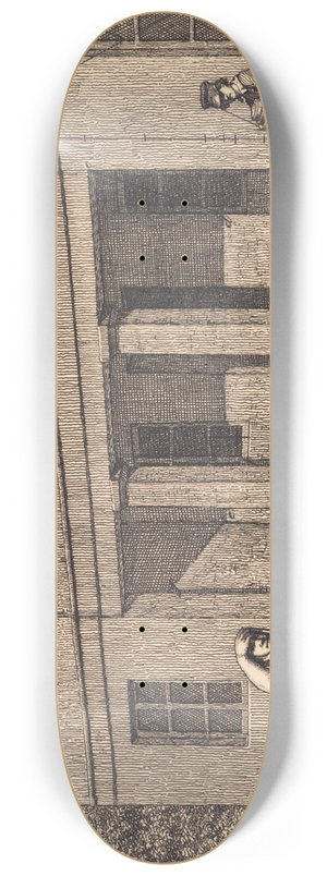 Christoffer Wilhelm Eckersberg - Udenfor en villa Illustration til Linearperspectiven , Tavle V 8.25 inch art skate deck
