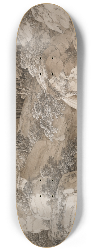 Adrian Zingg - View of the Amselfall in Saxony 8.25 inch art skate deck