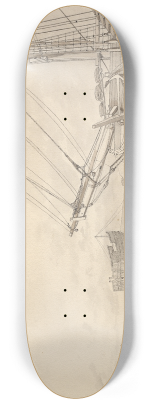 Christoffer Wilhelm Eckersberg - Udsigt fra Wilders Plads p Christianshavn mod Gammelholm med Reberbanen og beddingen for fregatter 8.25 inch art skate deck