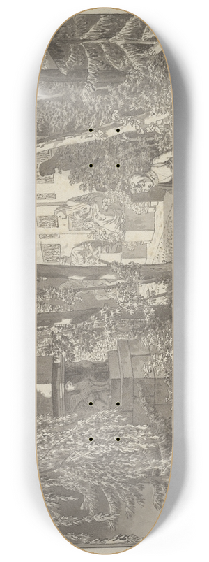 Christoffer Wilhelm Eckersberg - Ved Descartes og Condes gravmler i Jardin Elyse des Petits Augustins, Paris 8.25 inch art skate deck