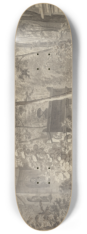 Christoffer Wilhelm Eckersberg - Ved Molires gravmle i Jardin Elyse des Petits Augustins, Paris 10 Juni 1811 8.25 inch art skate deck