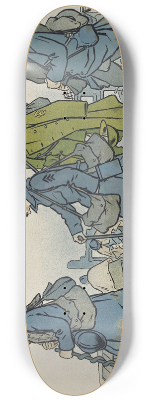 Adrien Barrre - Groupe de soldats en marche 8.25 inch art skate deck