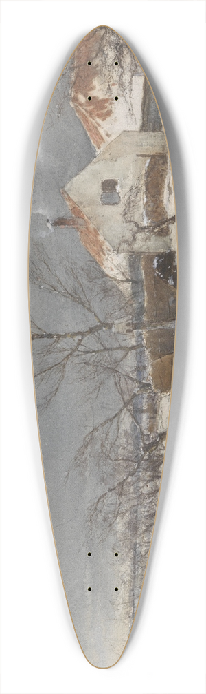Louis Apol - Winterlandschap met huizen aan een vaart 39.3 inch art pintail longboard deck