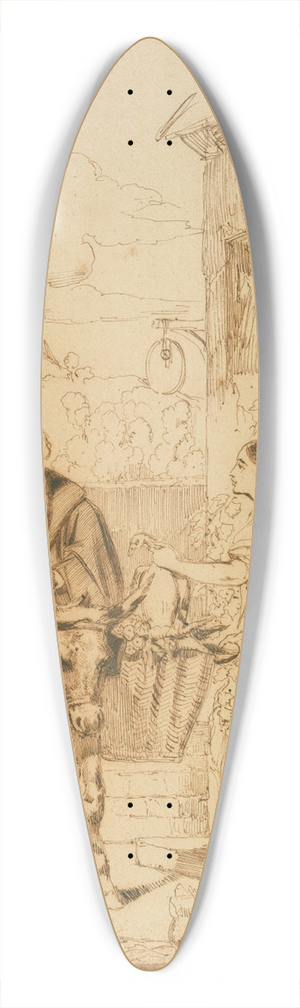 Louis Candide Boulanger - Dessin dillustration, sujet indtermin 39.3 inch art pintail longboard deck