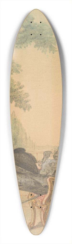 Louis Carrogis Carmontelle - Seated Man with a Sword, and a Hat on his Knee 39.3 inch art pintail longboard deck