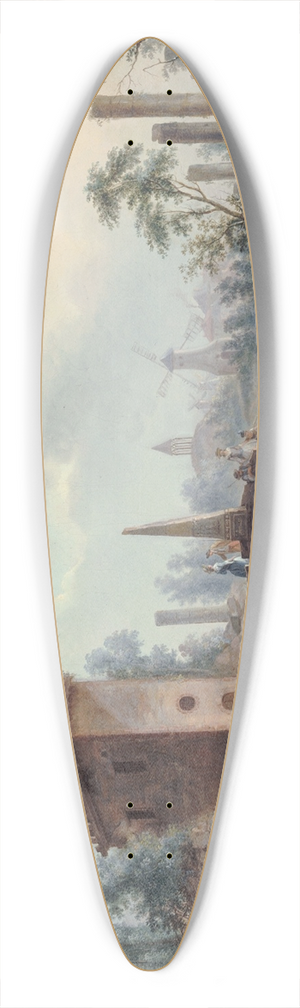 Louis Carrogis Carmontelle - Vue des jardins de Monceau 39.3 inch art pintail longboard deck