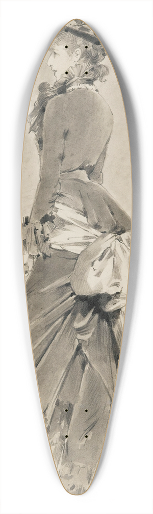 Louise Abbma - Portrait of Sarah Bernhardt 39.3 inch art pintail longboard deck