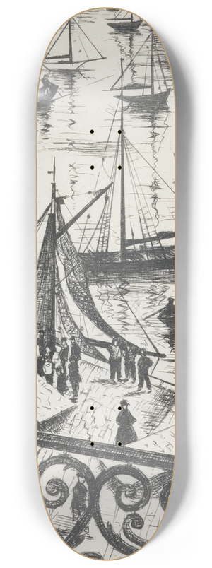 Christopher R. W. Nevinson - The balcony, Dieppe 8.25 inch art skate deck