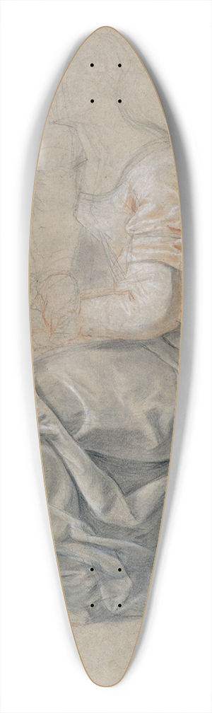 Louis Galloche - Kneeling Female Figure Holding a Child 39.3 inch art pintail longboard deck