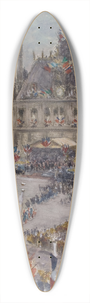 Louis-Gilbert Bellan - La place de lHtel de Ville le 13 juillet 1919 39.3 inch art pintail longboard deck