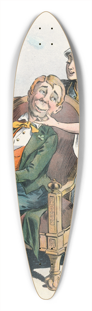 Louis Glackens - A flirtation 39.3 inch art pintail longboard deck