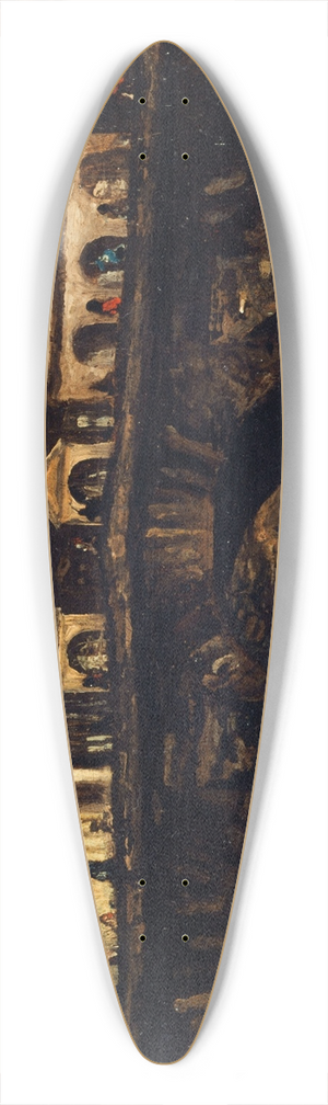 Louis-Godefroy Jadin - Le Petit Pont et le pont Saint-Charles 39.3 inch art pintail longboard deck