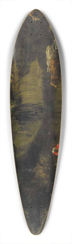 Louis-Godefroy Jadin - View of Montfort lAmaury 39.3 inch art pintail longboard deck Louis-Godefroy Jadin - View of Montfort lAmaury 39.3 inch art pintail longboard deck