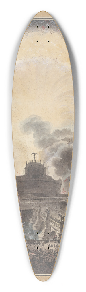 Louis Jean Desprez - The Fireworks Above Castel SantAngelo 39.3 inch art pintail longboard deck