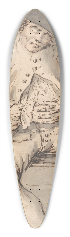 Louis Philippe Boitard - A Man Asleep with Hands Crossed in a Chair 39.3 inch art pintail longboard deck