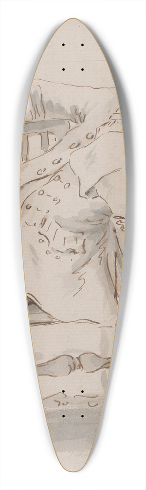 Louis Philippe Boitard - Man Asleep leaning against a table 39.3 inch art pintail longboard deck