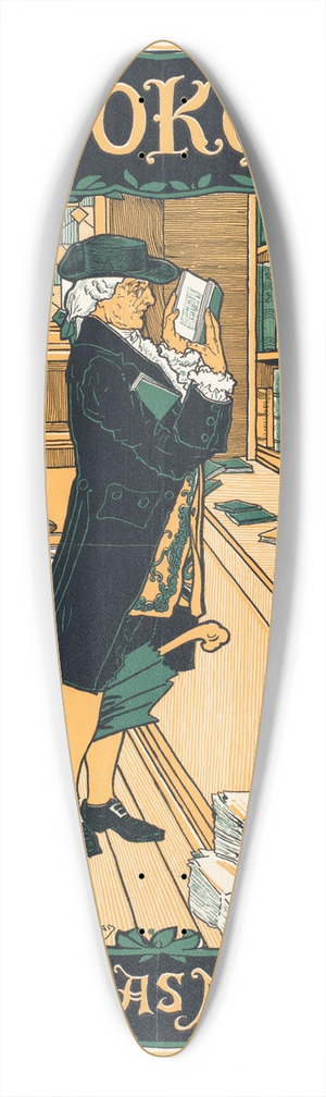 Louis Rhead - The bookman Christmas number 39.3 inch art pintail longboard deck Louis Rhead - The bookman Christmas number 39.3 inch art pintail longboard deck