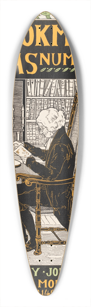 Louis Rhead - The bookman Xmas number 39.3 inch art pintail longboard deck Louis Rhead - The bookman Xmas number 39.3 inch art pintail longboard deck