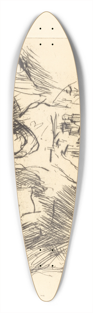 Lovis Corinth - Chess Players (Schachspiel) 39.3 inch art pintail longboard deck