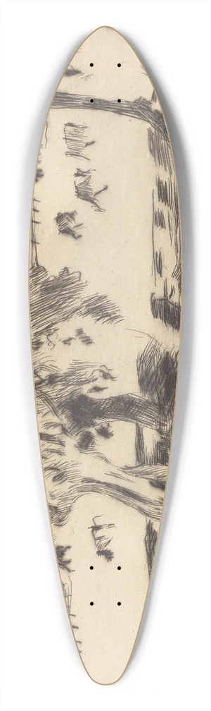 Lovis Corinth - Landscape with Cows (Landschaft mit Khen) 39.3 inch art pintail longboard deck