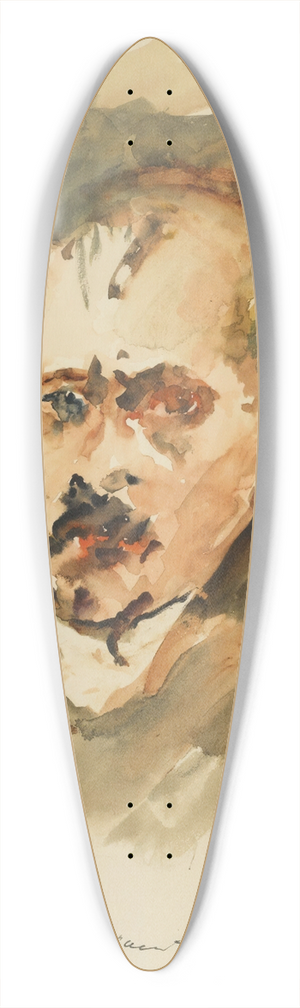 Lovis Corinth - Selbstbildnis Mit Schnurrbart (Self-Portrait With Moustache) 39.3 inch art pintail longboard deck Lovis Corinth - Selbstbildnis Mit Schnurrbart (Self-Portrait With Moustache) 39.3 inch art pintail longboard deck