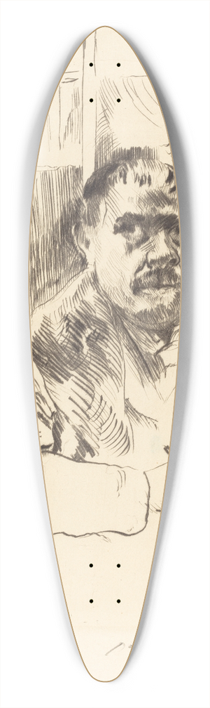 Lovis Corinth - Self-Portrait in a Fur Coat (Selbstbildnis im Pelz) 39.3 inch art pintail longboard deck