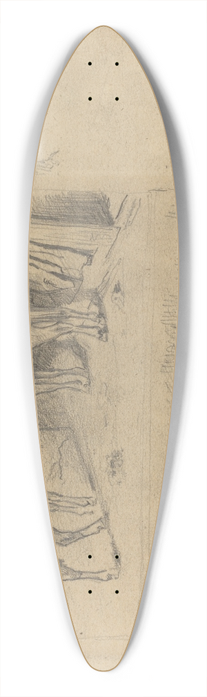 Lovis Corinth - The Barn 39.3 inch art pintail longboard deck