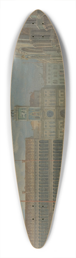 Luca Carlevarijs - View Of Piazza San Marco With The Torre Dellorologio, Venice 39.3 inch art pintail longboard deck