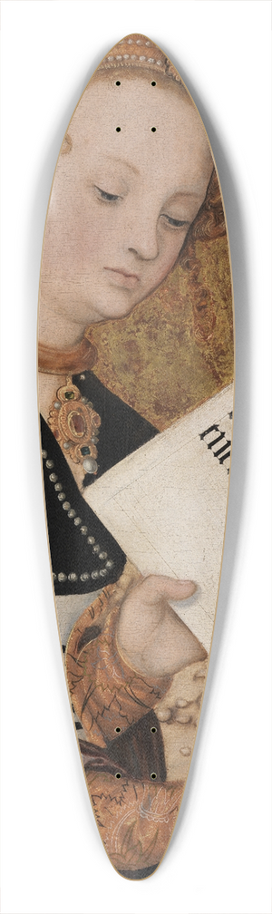 Lucas Cranach - Female saint with scroll 39.3 inch art pintail longboard deck