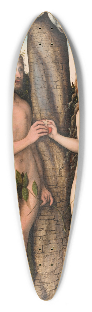 Lucas Cranach the Elder - Adam and Eve 39.3 inch art pintail longboard deck