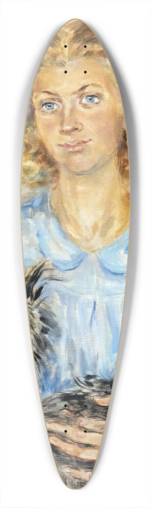 Luce Boyals - Young woman with dogs 39.3 inch art pintail longboard deck