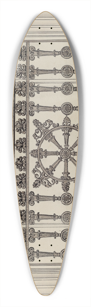 Lucien Verbeke - Cast Iron Balcony Rail 39.3 inch art pintail longboard deck