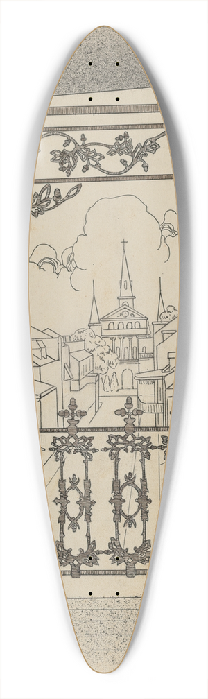 Lucien Verbeke - Iron Balcony 39.3 inch art pintail longboard deck