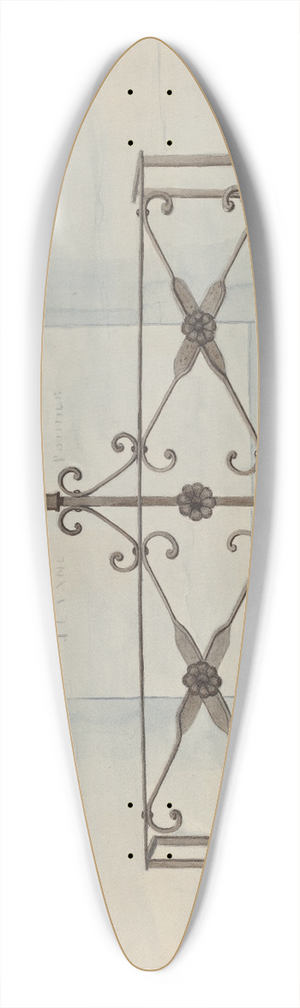 Lucien Verbeke - Iron Railing 39.3 inch art pintail longboard deck
